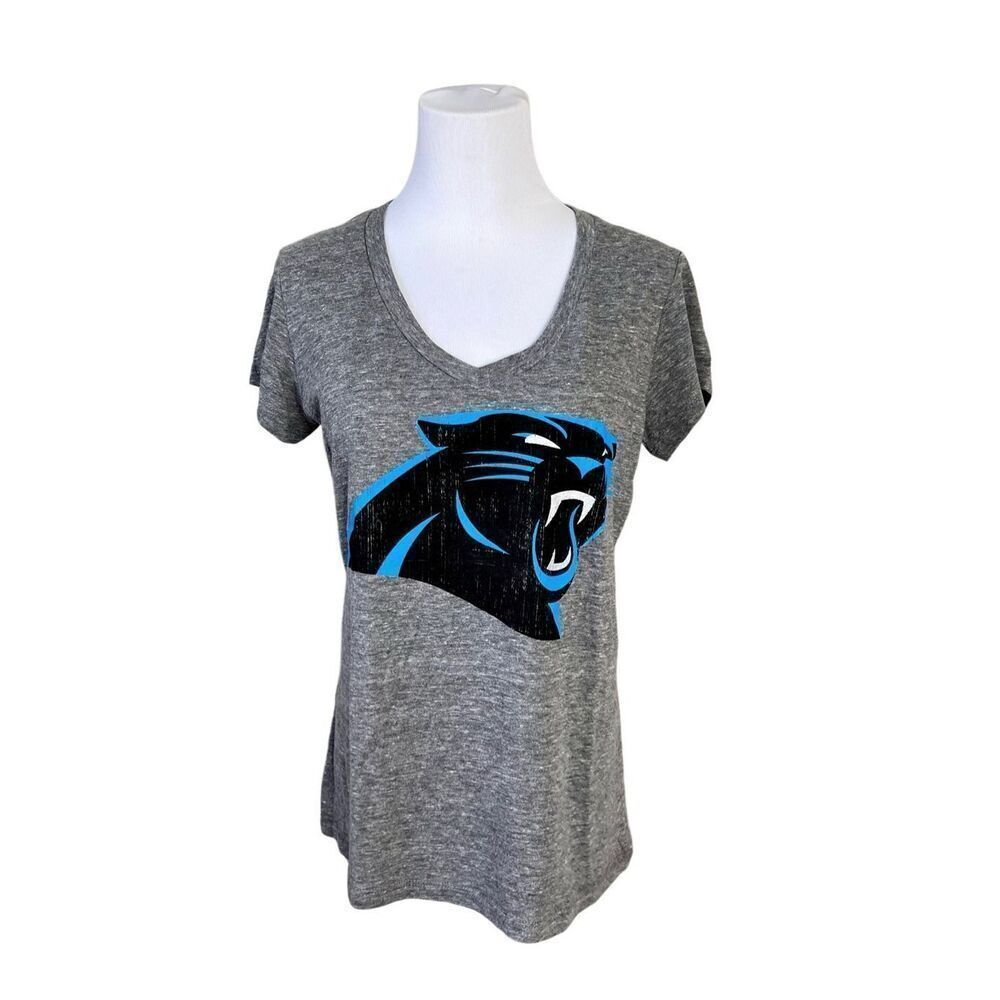 2/$20 NFL Team‎ Carolina Panthers Gray Vneck Tee Shirt M(10-12) Graphic T-shirt